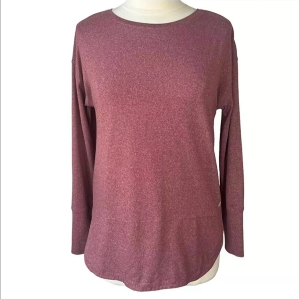 🔴 4/$15 APANA Women’s S heather mauve pink lightweight ls active shirt in EUC